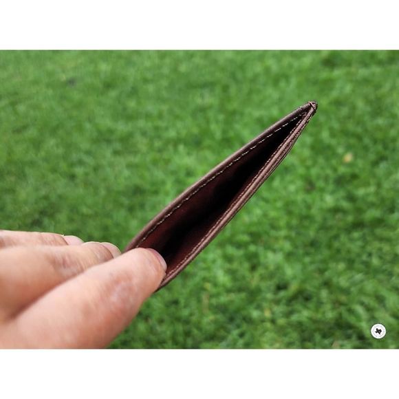 Genuine Leather Card Case, Brown, Man Slim Wallet, Woman Small Wallet - Picture 3 of 3